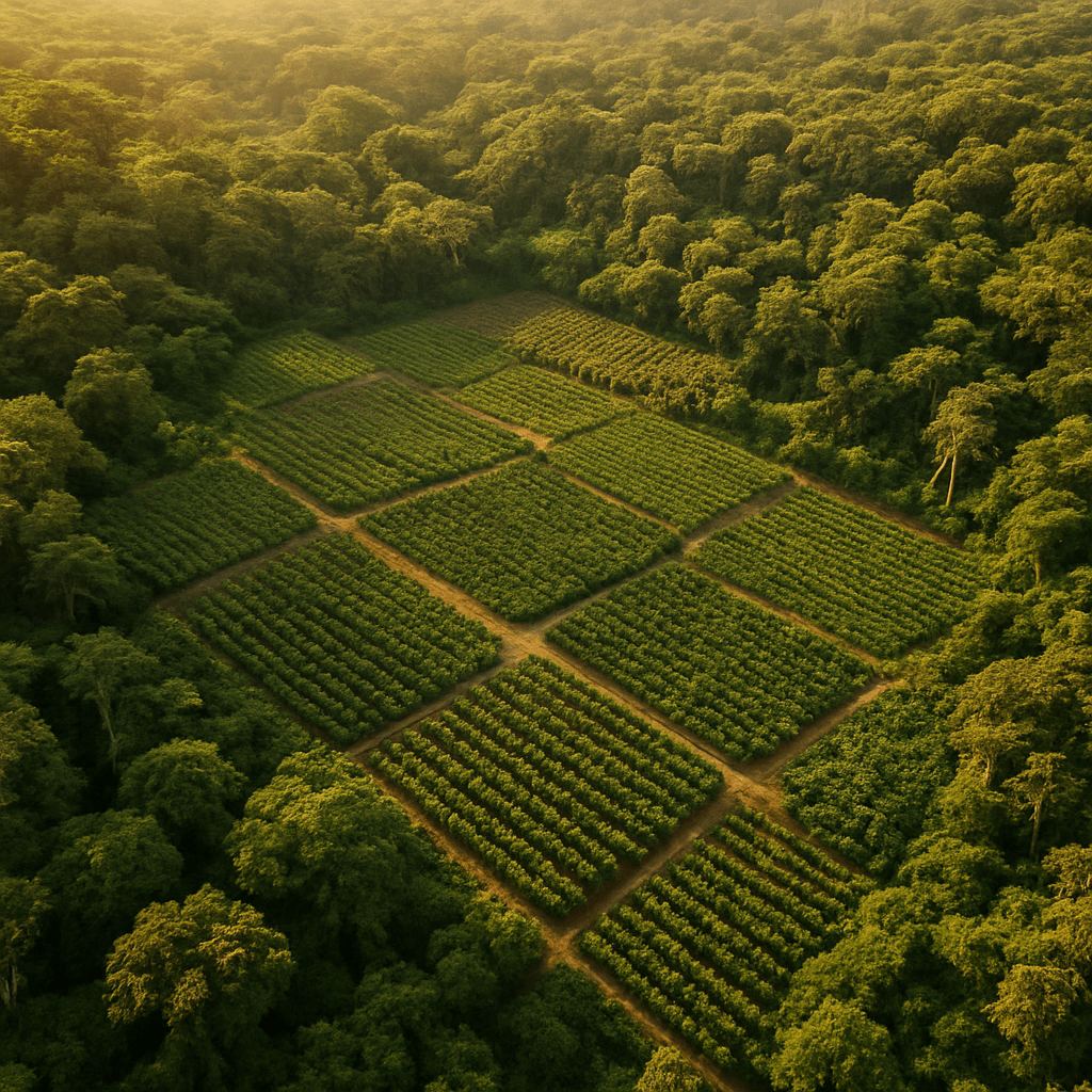 قطع أراضٍ زراعية من الأعلى